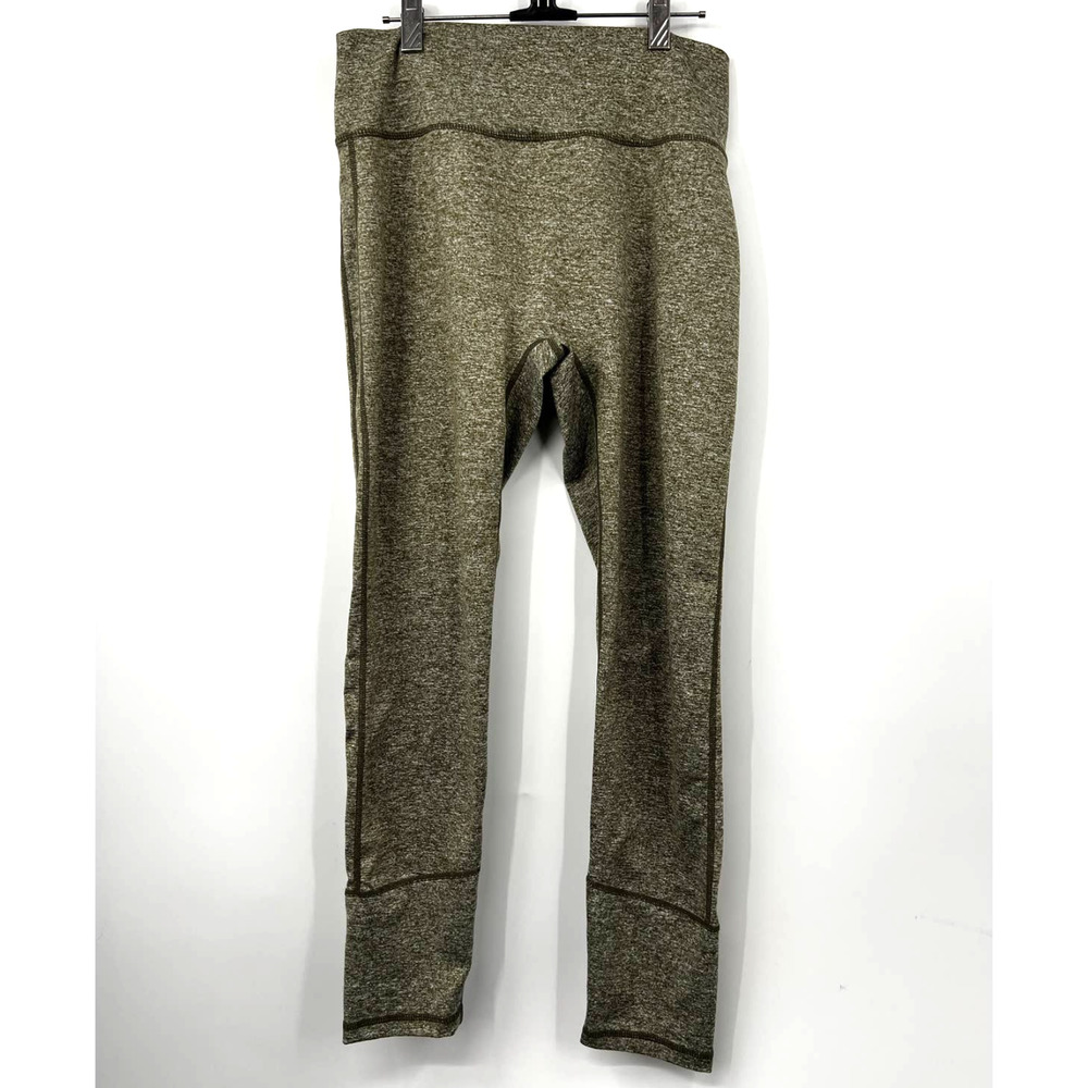 ILUS Women's Mid Rise Workout Leggings Stretch Heather Olive Green Size XXL‎